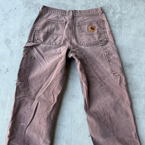 Vintage Y2K Carhartt brown B136 CHT double knee work wear carpenter pants - Picture 6 of 10